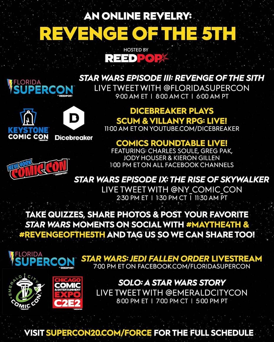 Il programma per la convention di Star Wars del 5 maggio
