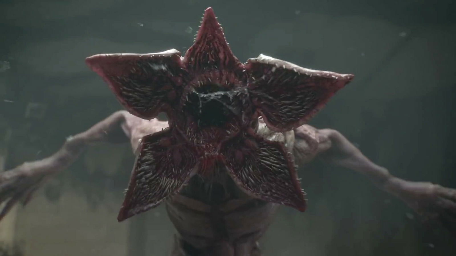 Clicca per vedere l'immagine originale Il demogorgone in attacco in una scena di Stranger Things