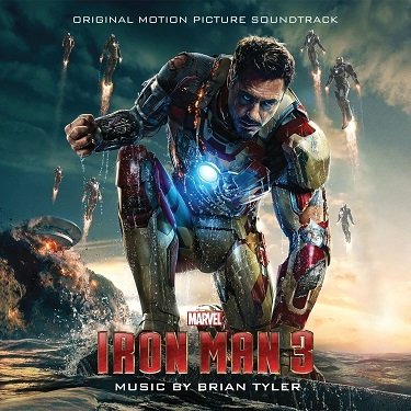Tony Stark in ginocchio sulla cover della colonna sonora di Iron Man 3