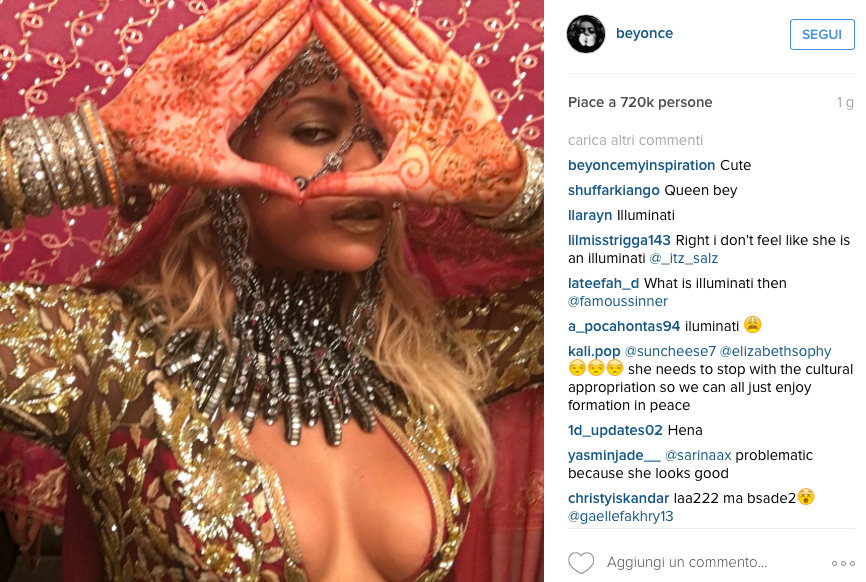 Beyoncé gioca a truccarsi con la figlia Blue Ivy Il make up di Beyoncé postato su Instagram
