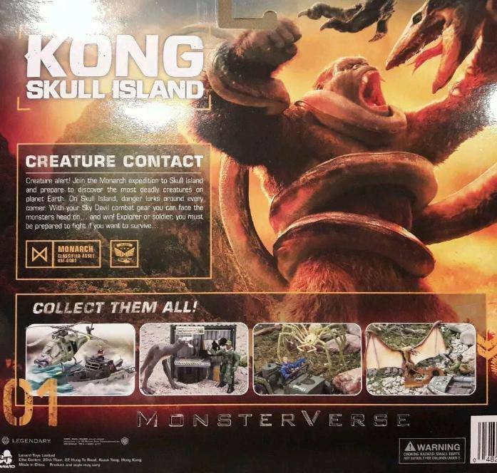 Il nome MonsterVerse inciso su una confezione di giocattoli di Kong: Skull Island