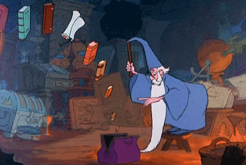 GIF di Mago Merlino tratta dal film d'animazione Disney La Spada nella Roccia