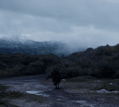 Jaime a cavallo tra la neve