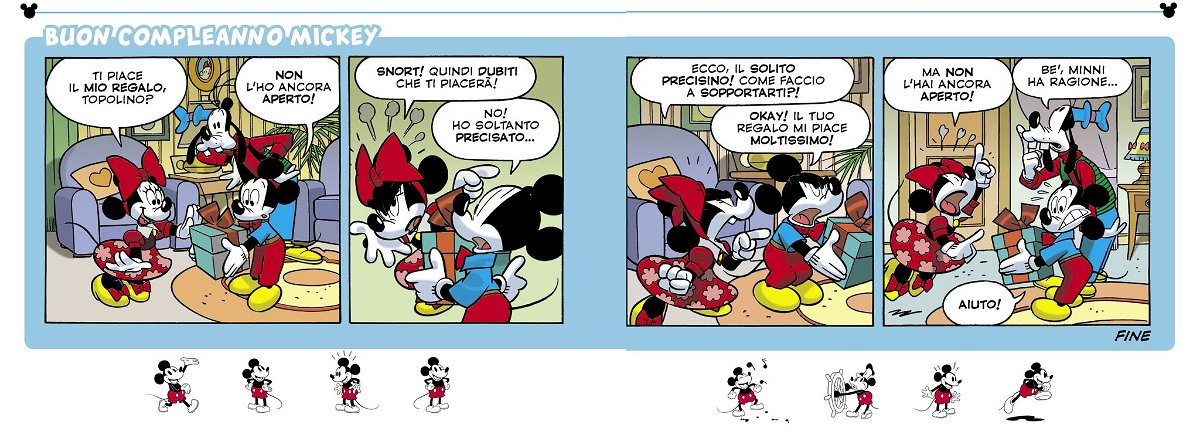 Striscia a fumetti Buon Compleanno Mickey 