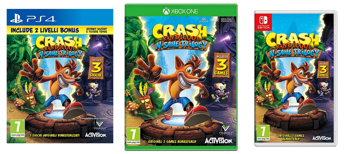 Crash Bandicoot N-Sane Trilogy per PS4, Xbox One e Nintendo Switch