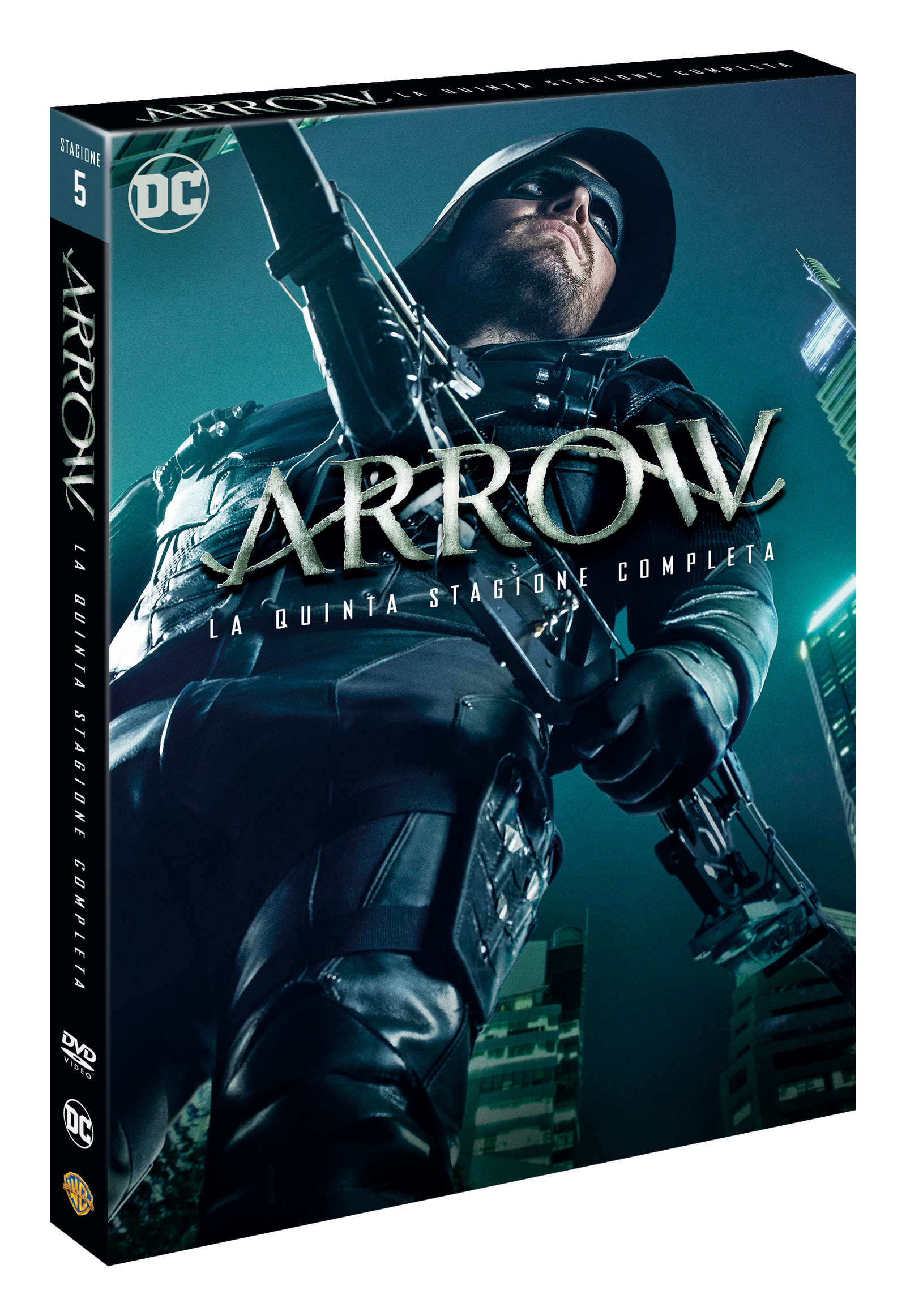 Clicca per vedere l'immagine originale Il cofanetto DVD della quinta stagione di Arrow