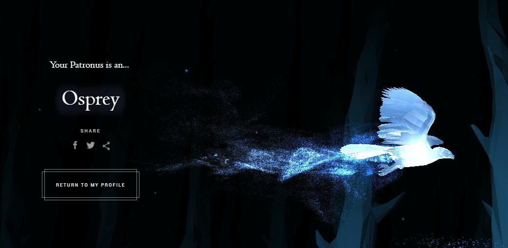 Clicca per vedere l'immagine originale Un Patronus dal quiz ufficiale su Pottermore