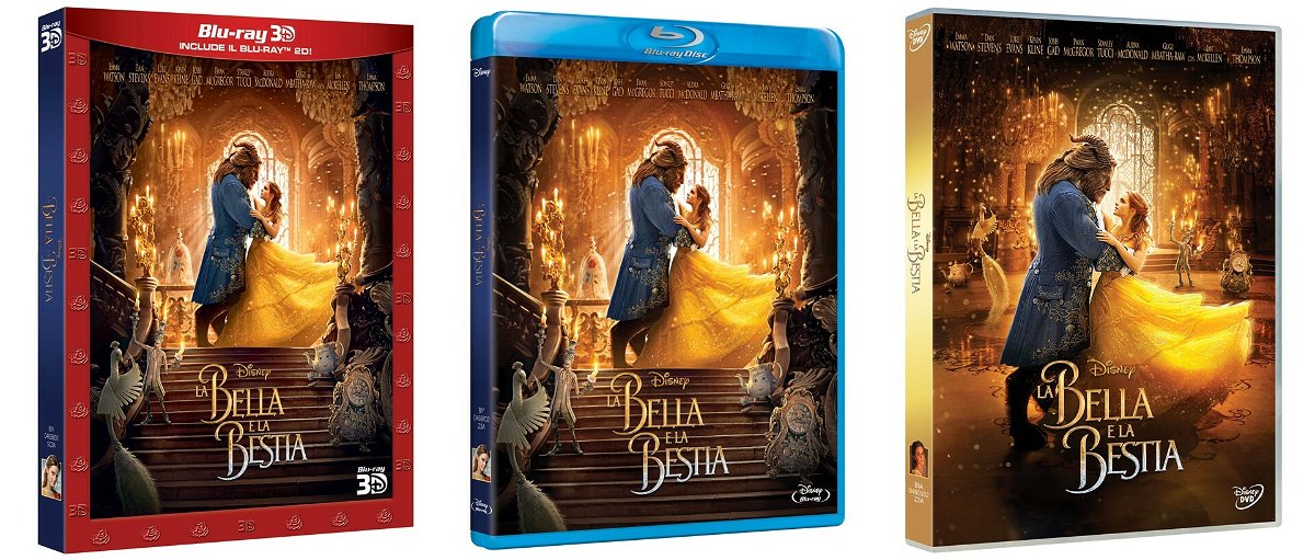 Blu-Ray 3D, Blu-Ray e DVD de La Bella e la Bestia