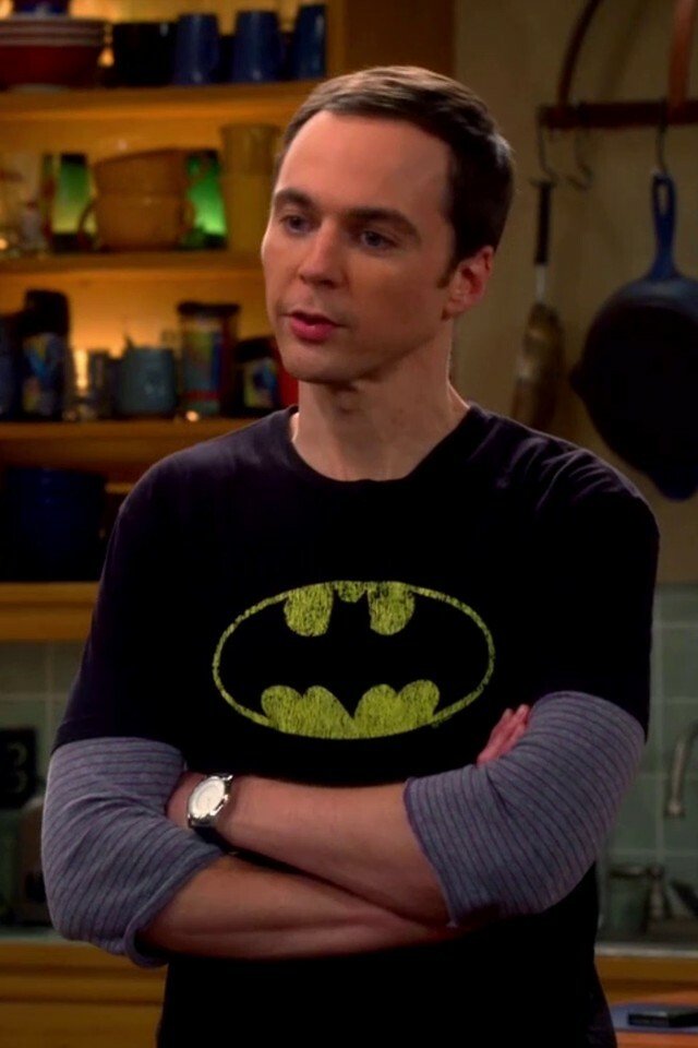 <p>Fra tutti i supereroi, Batman &egrave; sicuramente il pi&ugrave; gettonato sulle magliette di Sheldon: loghi e sfondi di ogni colore. E di ogni tempo. Immortale.</p>