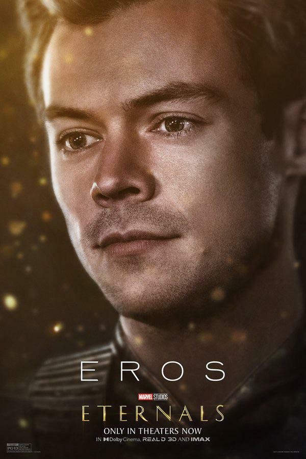 Harry Styles je Eros na propagačním plakátu Eternals