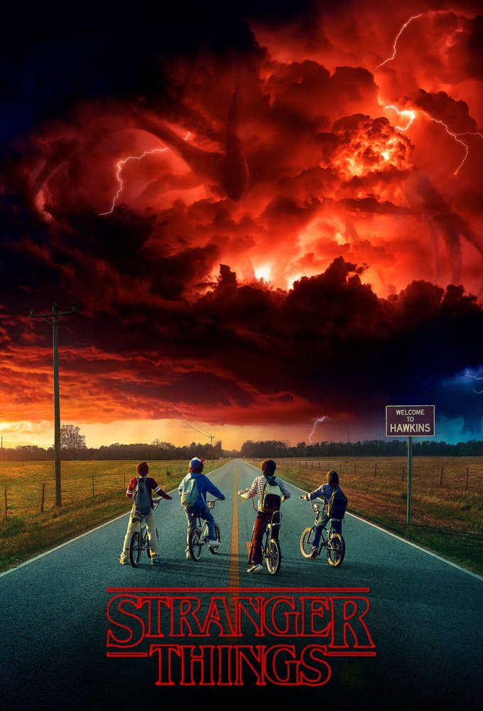 Il cast di Stranger Things in bici nel poster della serie