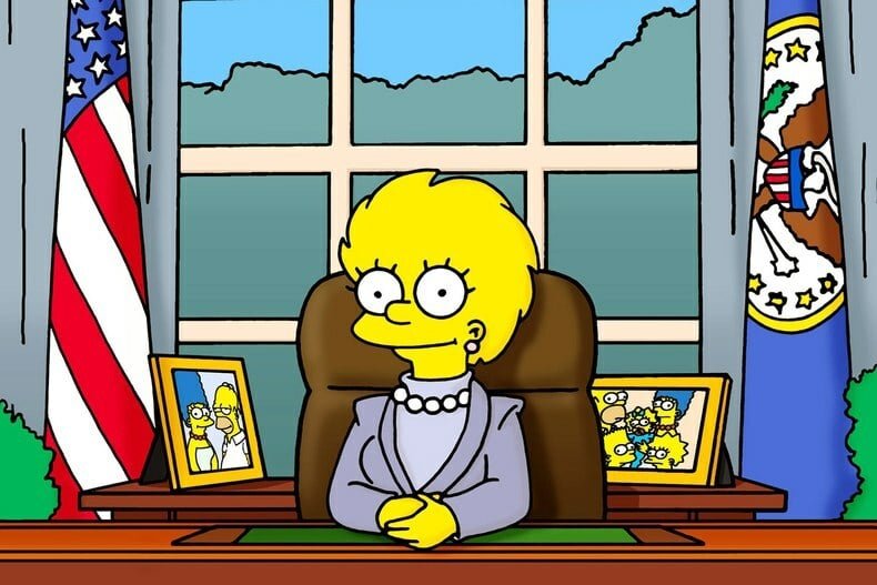 Lisa Simpson alla presidenza degli Stati Uniti nell'episodio Bart to the Future