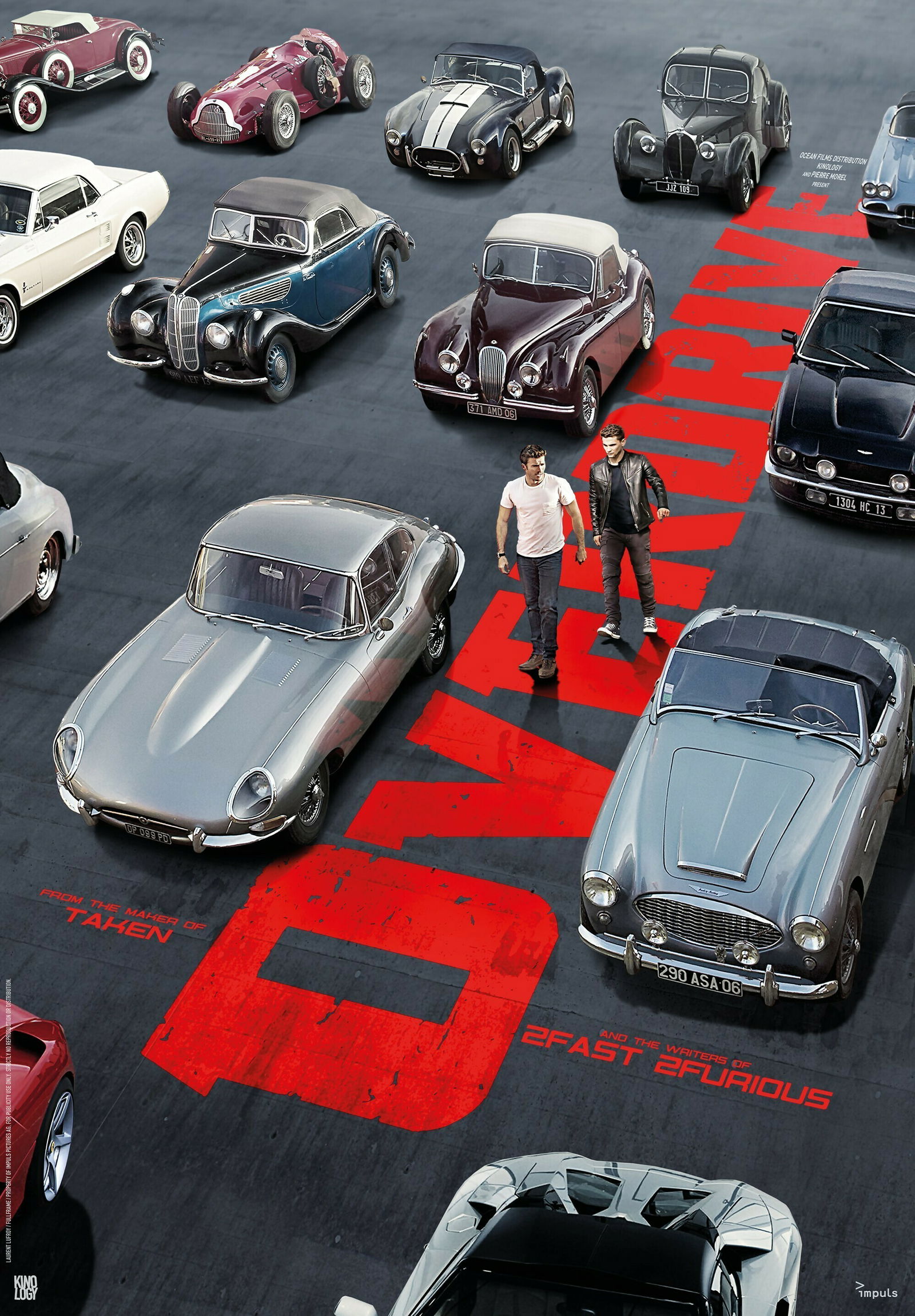 Overdrive Poster Il poster di Overdrive con tutte le auto del film