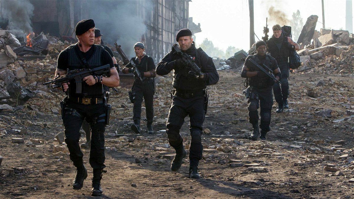 I mercenari di Stallone in una scena del film