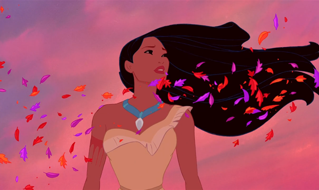 Pocahontas travolta da un vento di piume