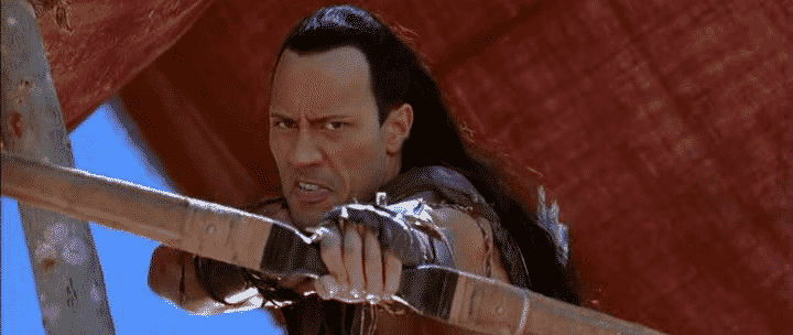 Il Re Scorpione The Rock in una scena de Il Re Scorpione