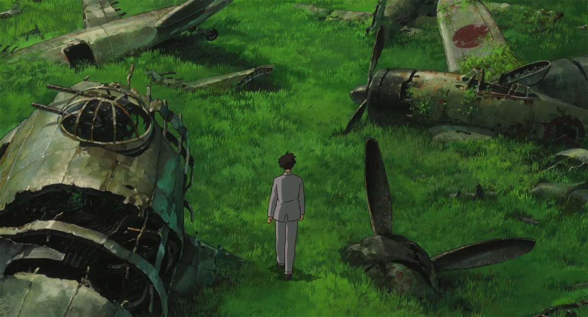 Jiro cammina tra i rottami dei propri aerei in un sogno