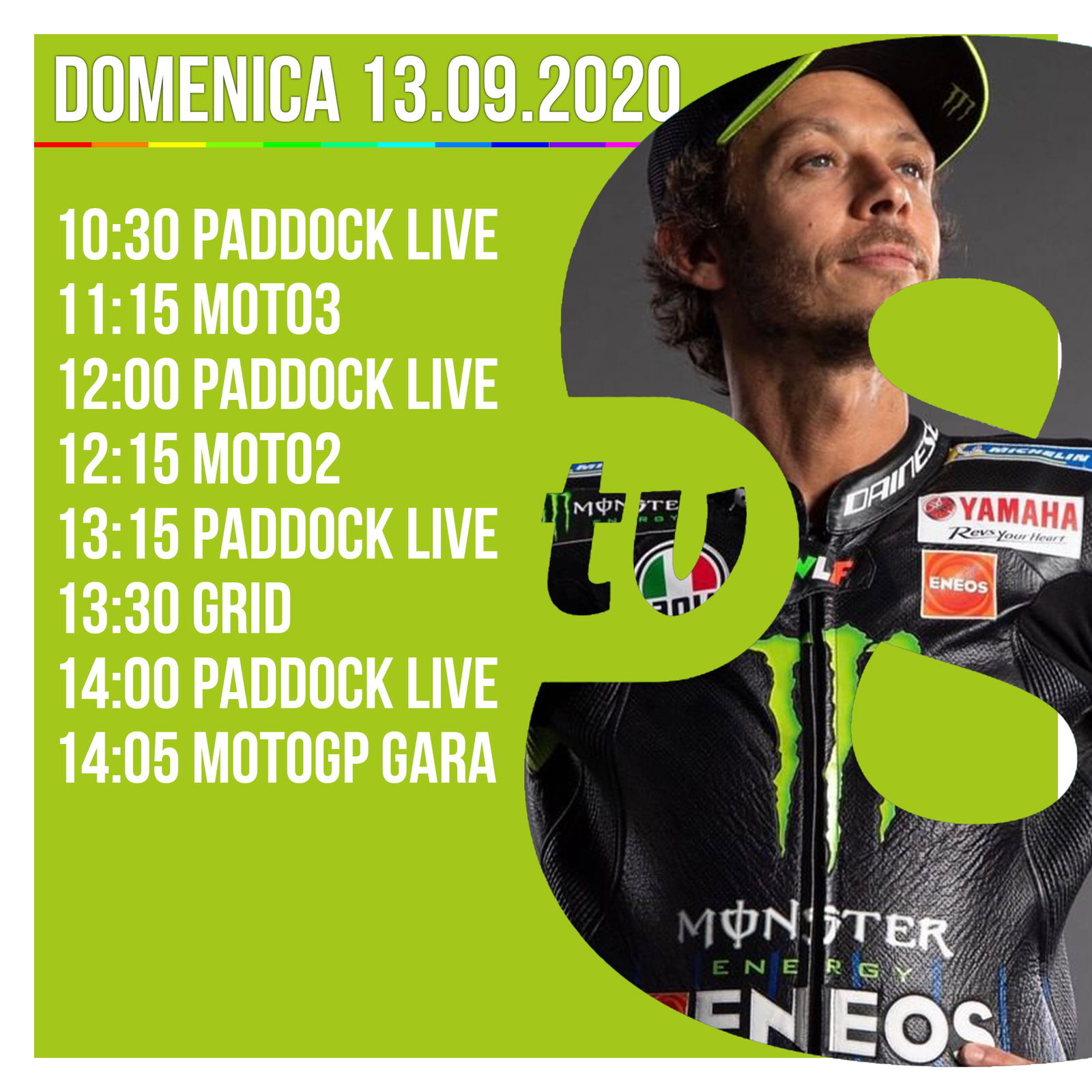 Clicca per vedere l'immagine originale Gli orari della MotoGp oggi su TV8 in diretta