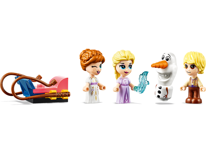 Le minifigure LEGO set 43175 di Frozen 2: Elsa, Anna, Olaf e Kristoff