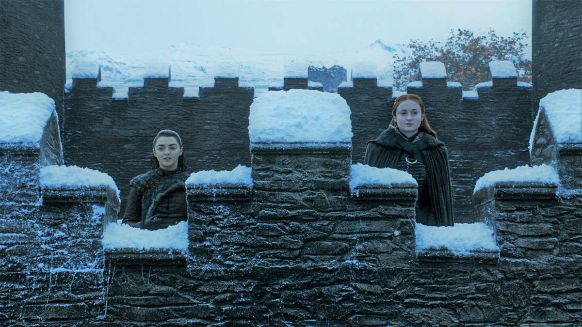 Maisie Williams e Sophie Turner in Game of Thrones 7