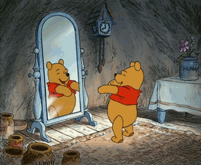 Clicca per vedere l'immagine originale Winnie the Pooh allo specchio