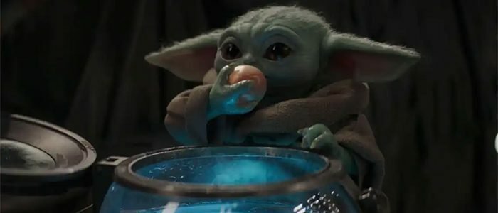 Baby Yoda mangia le uova di Frog Lady in The Mandalorian Capitolo 10