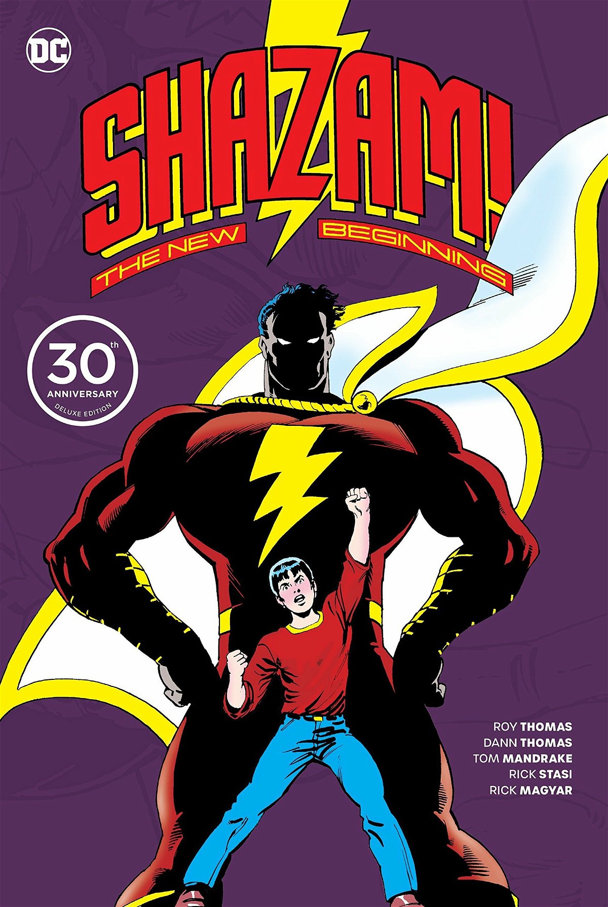 Copertina del volume celebrativo del 30esimo anniversario della miniserie Shazam: The new Beginning