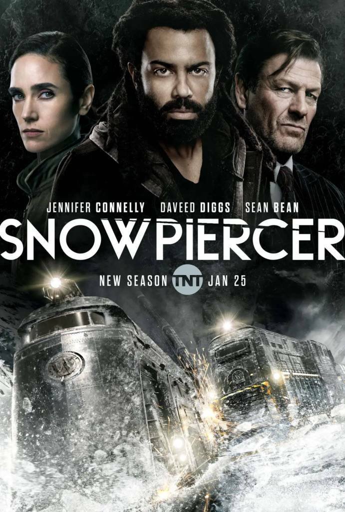 Il treno al centro del poster della seconda stagione di Snowpiercer