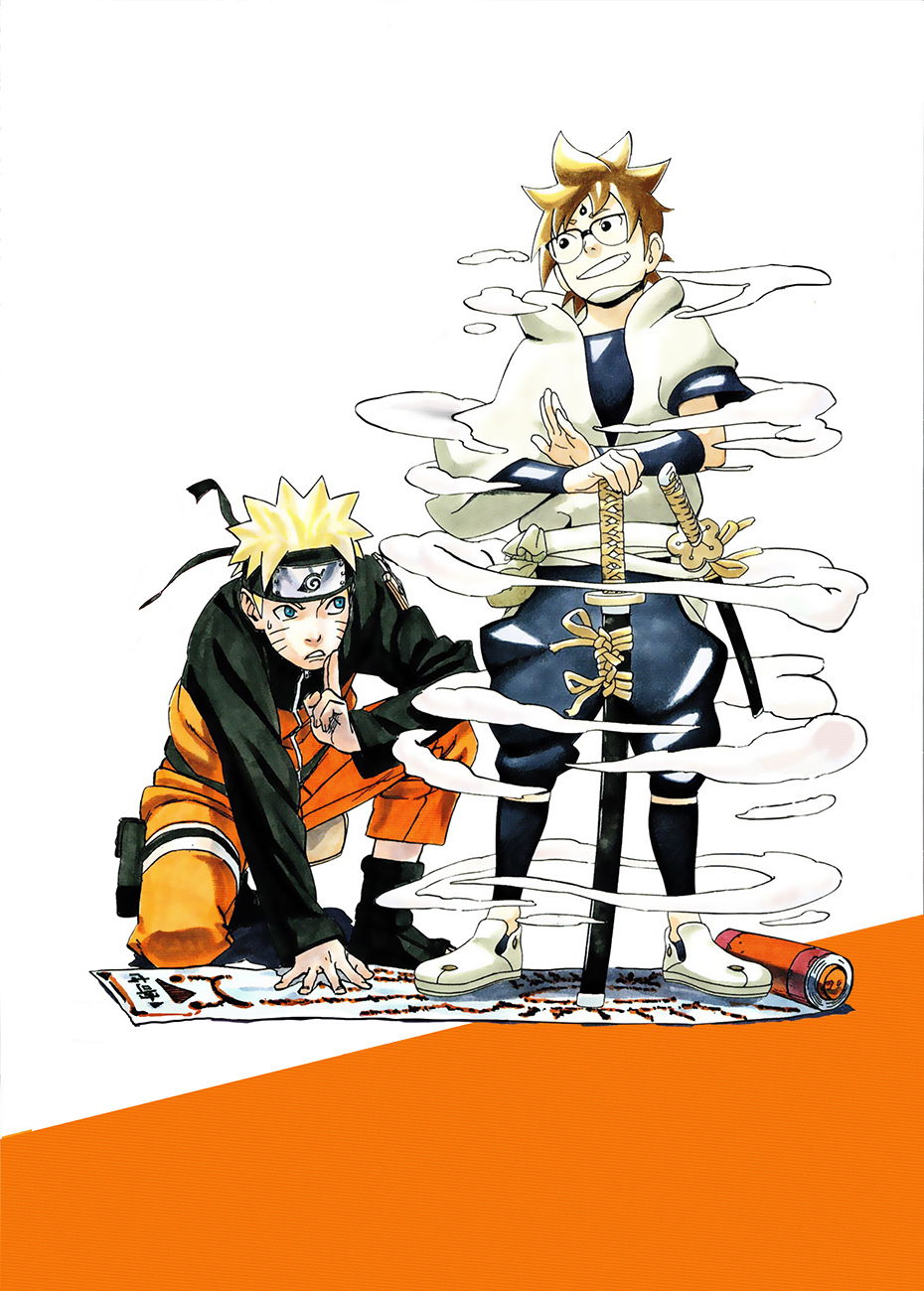 Clicca per vedere l'immagine originale Kishimoto disegna Naruto e Hachimaru di Samurai