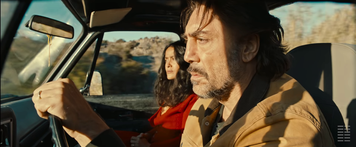 Javier Bardem e Salma Hayek nel film The Roads No Taken