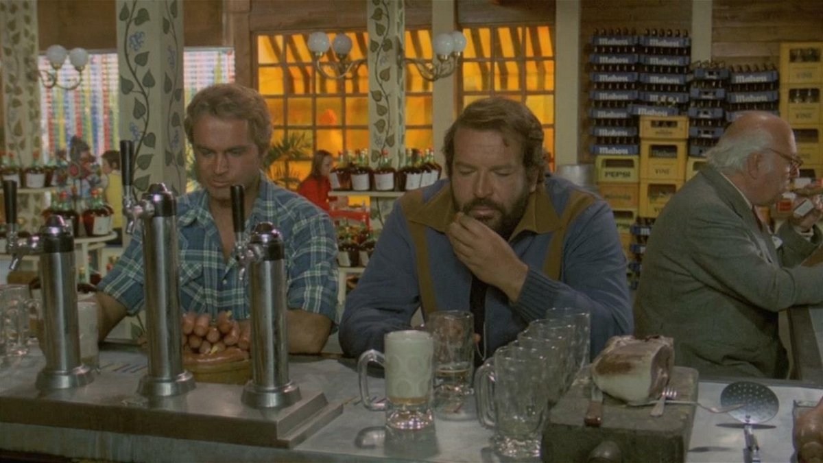 Terence Hill e Bud Spencer in una scena del film ...altrimenti ci arrabbiamo!