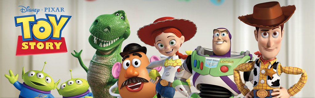 I personaggi di Toy Story: Rex, Jessie, Mr Potato, Woody, Buzz e gli squeeze