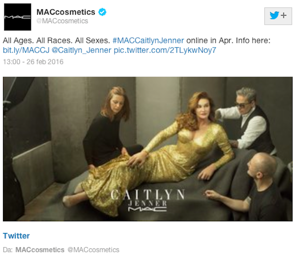 Immagine di campagna MAC Cosmetics con Caitlyn Jenner