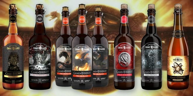 Le otto differenti birre prodotte da Ommegang