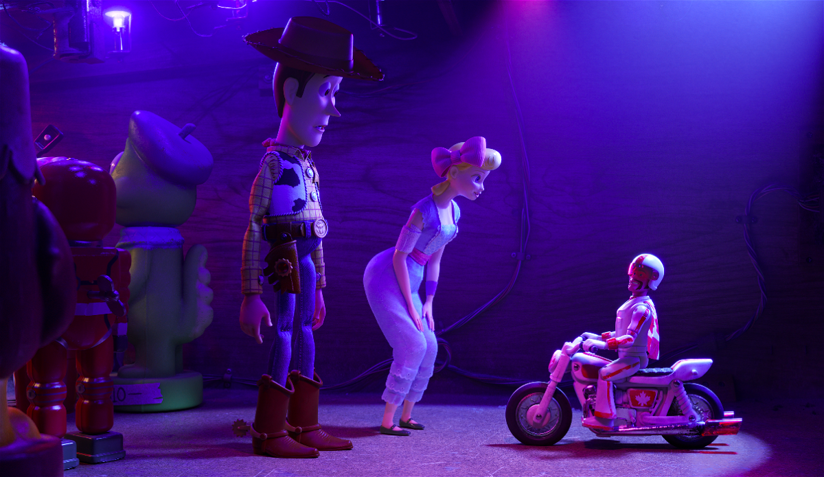 Woody e Boe Peep in Toy Story 4