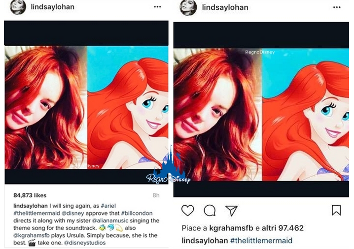 Il post di Lindsay Lohan sulla Sirenetta
