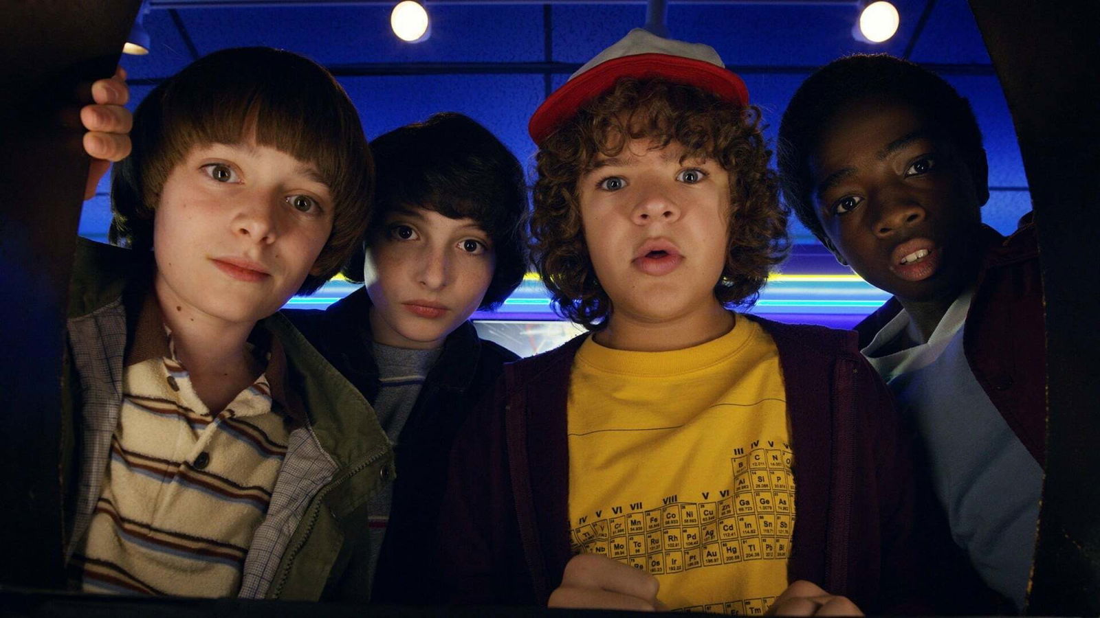 Will, Mike, Dustin e Lucas Will, Mike, Dustin e Lucas in una scena della prima stagione di Stranger Things