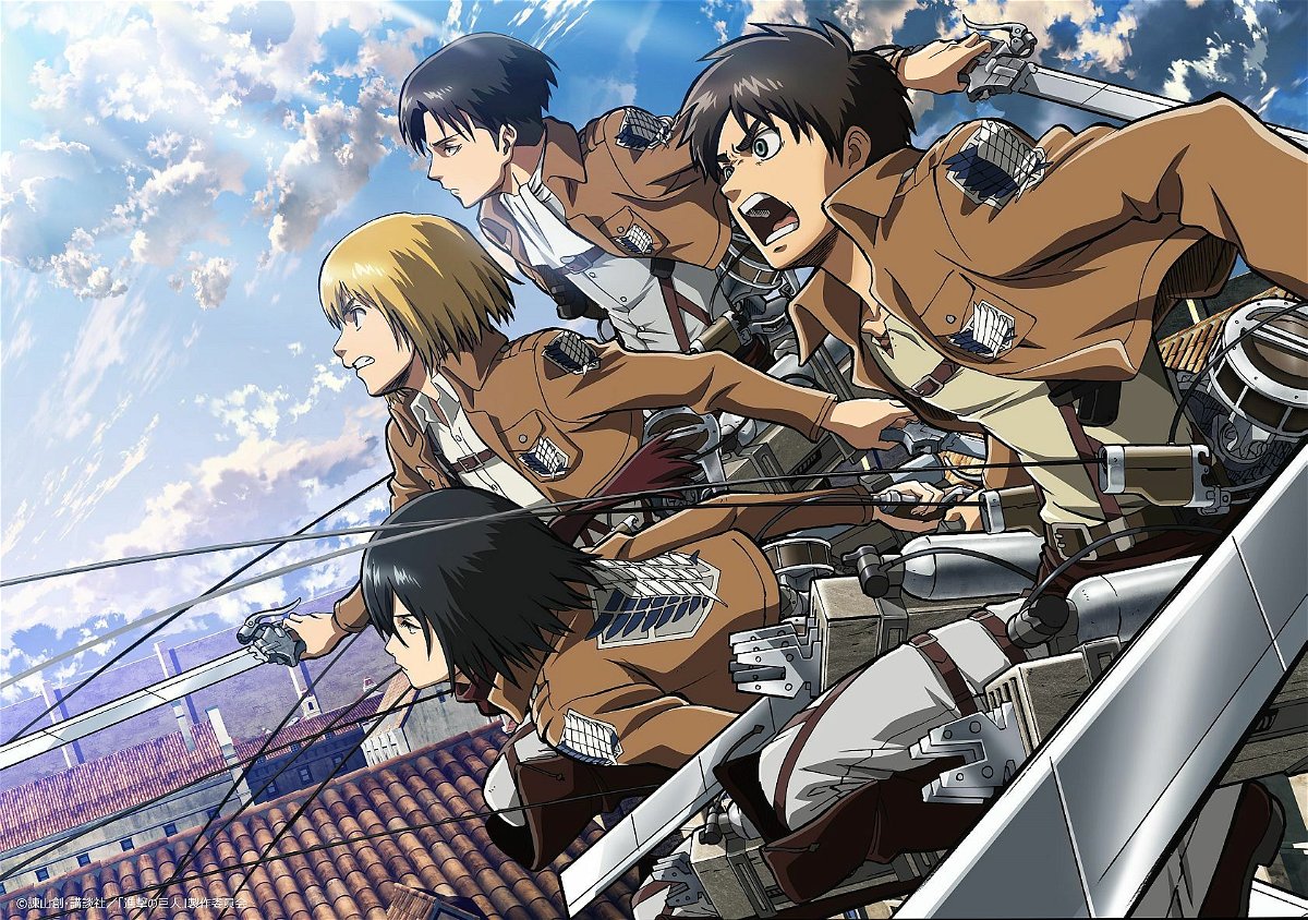 L'attacco dei giganti Eren, Mikasa, Armin, Levi