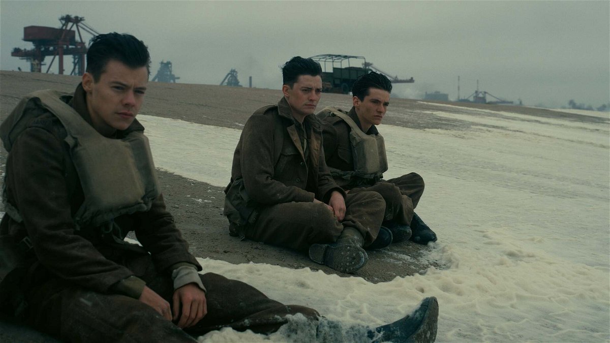 Harry Styles, Aneurin Barnard e Fionn Whitehead sul set di Dunkirk