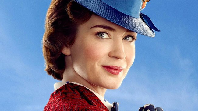 Emily Blunt nell'immagine promozionale di Mary Poppins Returns