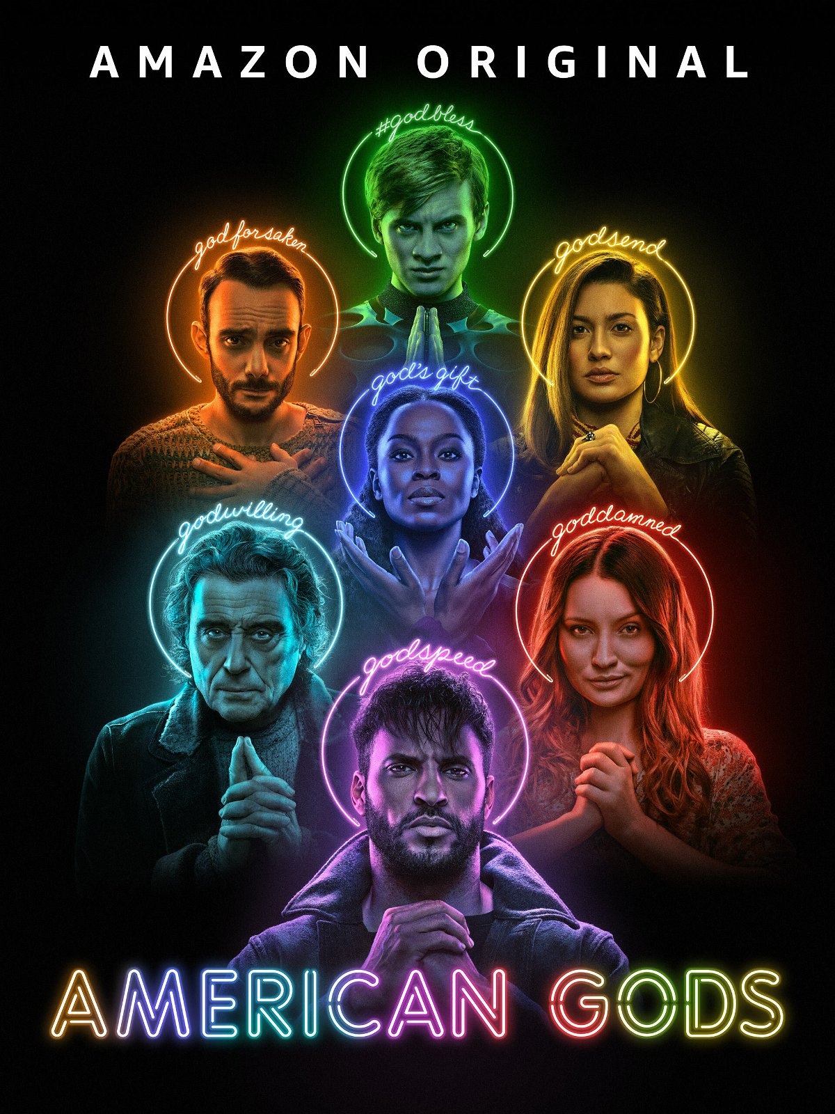 I protagonisti di American Gods sono raffigurati come dei nel poster ufficiale