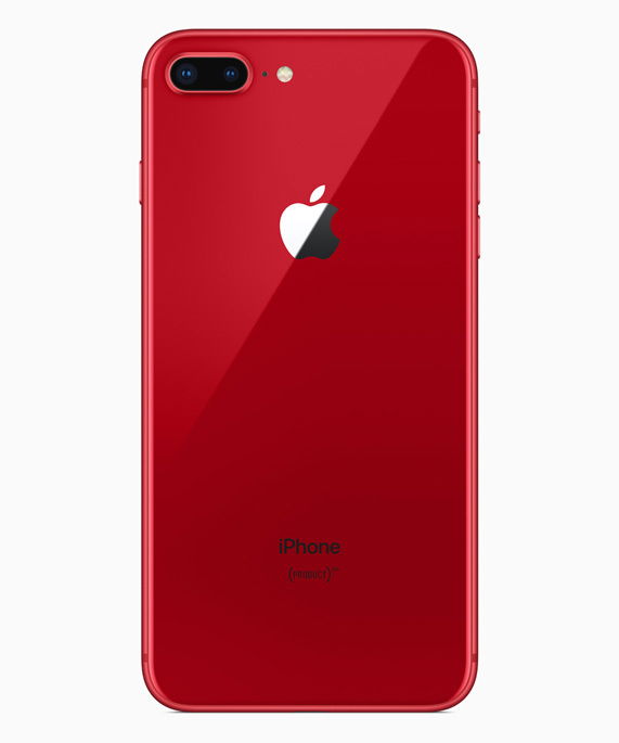 Clicca per vedere l'immagine originale Un primo piano della scocca di iPhone 8 per la linea (PRODUCT)RED
