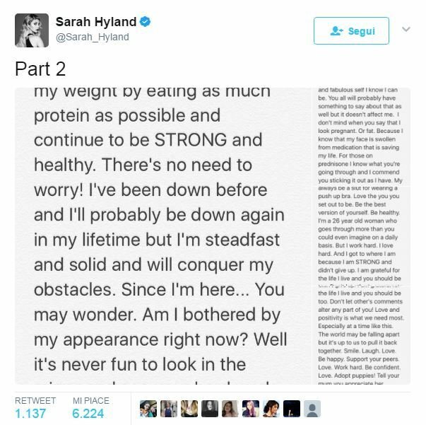 Sarah Hyland spiega la sua magrezza