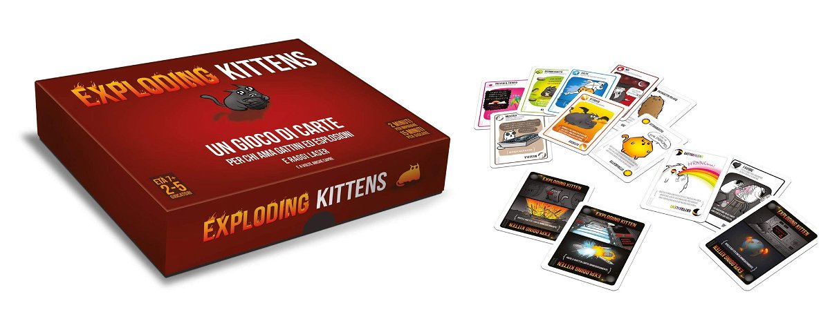 La scatola e le carte di Exploding Kittens