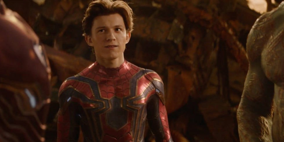 Tom Holland in un'immagine da Avengers: Infinity War