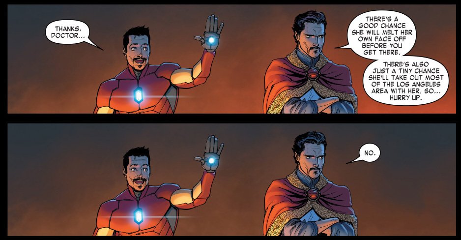 Una striscia ispirata a Doctor Strange e Iron Man