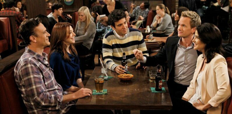 Clicca per vedere l'immagine originale I cinque protagonisti di How I Met Your Mother
