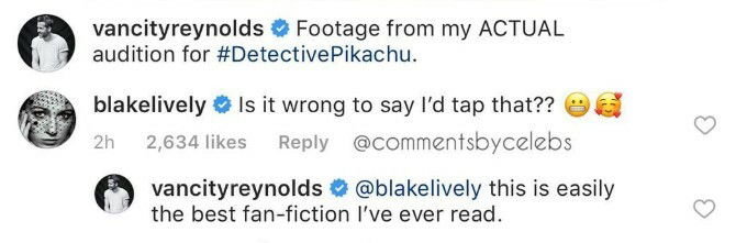 Clicca per vedere l'immagine originale La reazione maliziosa di Blake Lively a Detective Pikachu