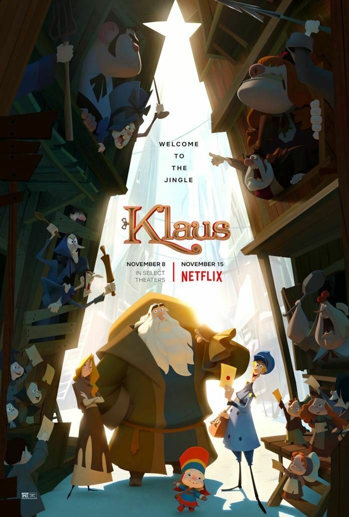 Klaus - I segreti del Natale, il poster del film d'animazione Netflix