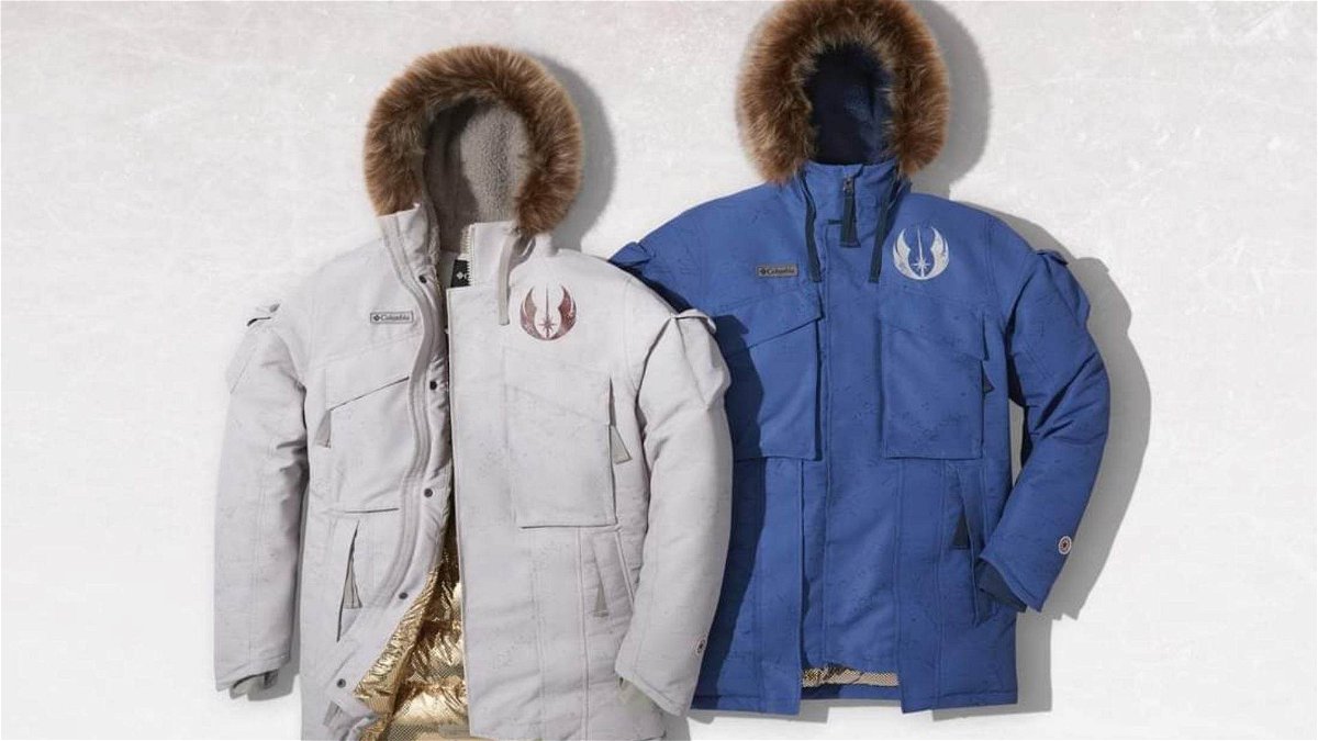 Collezione abbigliamento Columbia Star Wars - Due giacconi di colori blu e bianco